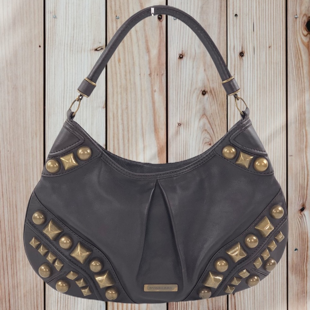 Burberry Alverton Leather Studded Hobo Bag NWT